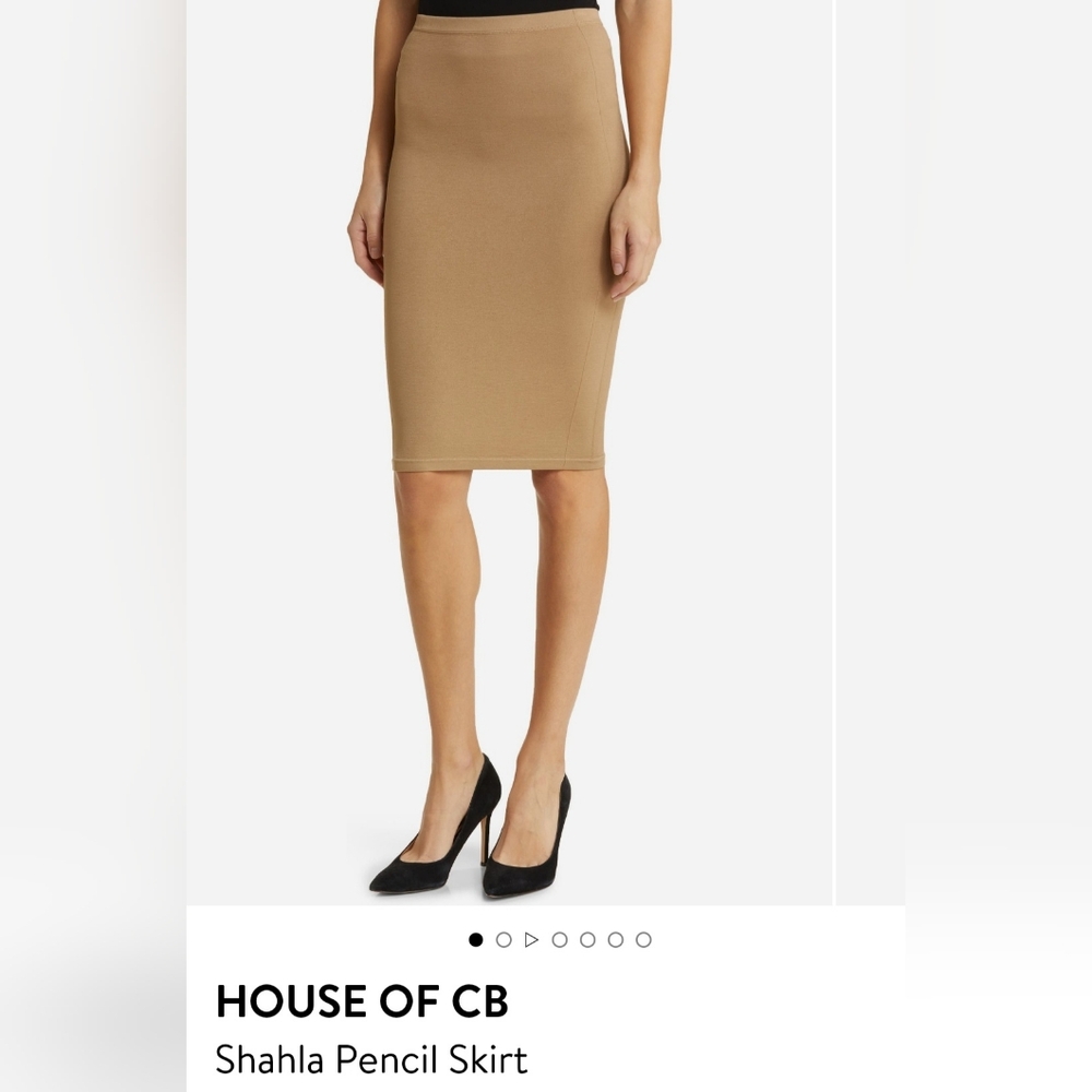 House of CB Camel Pencil Skirt